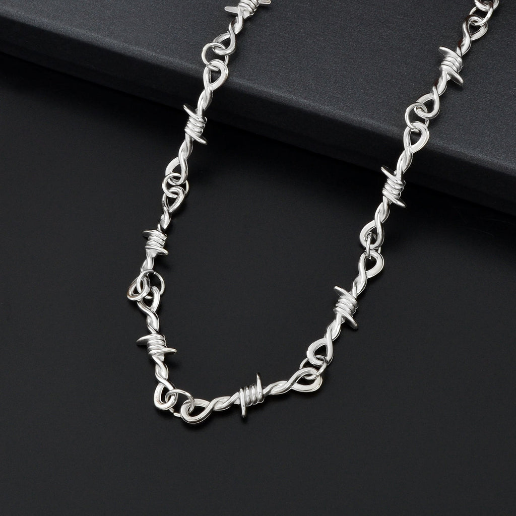 1 pc Punk Rock Style Silver Link Chain Collar Necklace Daily Music Festival Gothic Jewelry