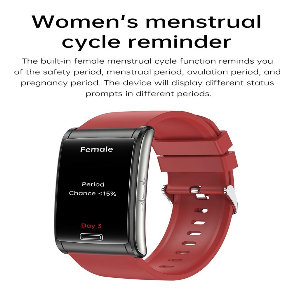 NNEDSZ Smart Watch With Heart Rate And Blood Pressure Monitoring - Colour Screen - Red